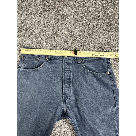 Levi’s 501 Jeans 38x30 Button Fly Gray Black Straight Leg Grunge Y2K Vintage - Picture 4 of 13